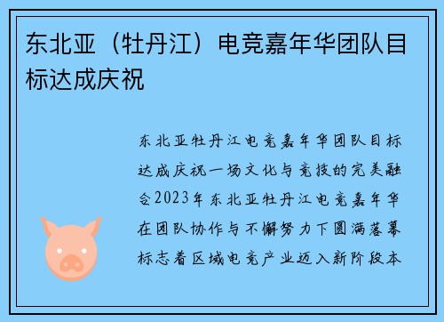东北亚（牡丹江）电竞嘉年华团队目标达成庆祝